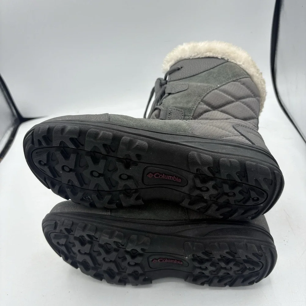Columbia Boots Womens Size 6 Ice Maiden II Waterproof Insulated Winter Snow Gray
